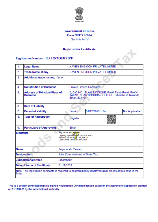GST Certificate
