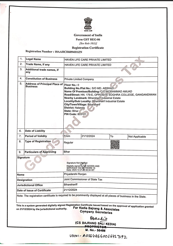 GST Certificate